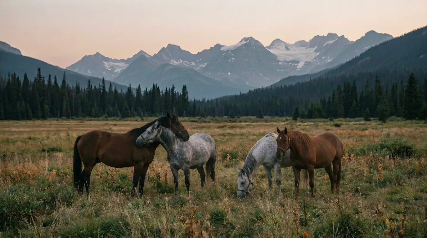 Chevaux en liberté, Centre équestre L'Étalon, Savoie